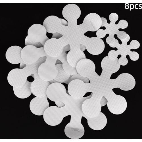 8pcs Practical Non Slip Creative Snowflake Shape Anti-slip Bathtub Stickers Decals Bath Shower Treads for Home Toilet Bathroom