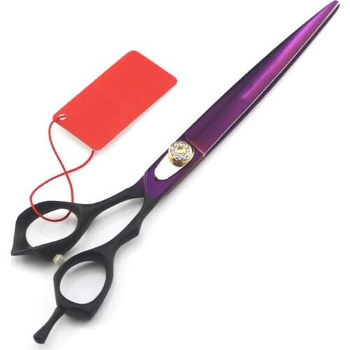 Professional Japan steel 8 '' purple pet dog grooming hair cutting scissors cut barber haircutting shears Hairdresser scissors