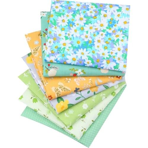 Shuanshuo 7pcs Floral Series,Printed Twill Cotton Fabric,Patchwork Cloth For DIY Quilting Sewing Baby&Childs Material,40x50cm