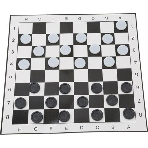 Chess Game International Checkers Portable Folding Plastic Chess Game Board Size 33*33cm + 24pcs Chess Supplies