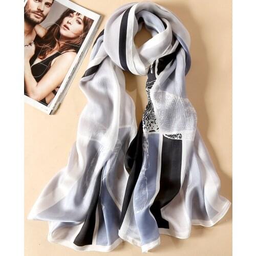 Silk scarves womens long style versatile shawl in spring and autumn and winter 100% mulberry silk scarf