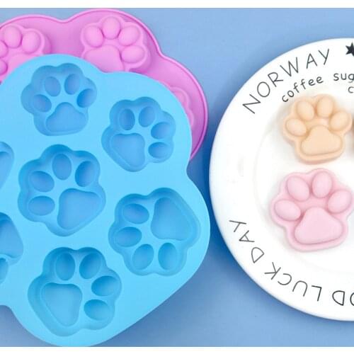 Dog Cat Paw Pattern Silicone Mold Ice Cube Soap Fondant Decoration Silicone Mold For Chocolate Dessert Mould DIY Decorating Cake