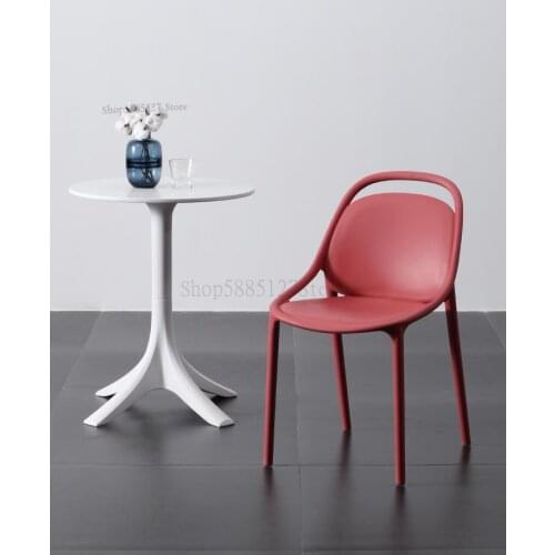 Nordic Modern Backrest Dining Chair Simple Color Creative Office Chair Desk Chair Ins Net Red Milk Tea Chair Outdoor Chair