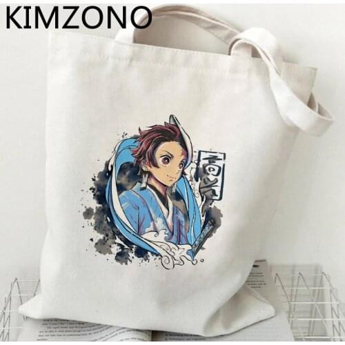 Demon Slayer shopping bag eco recycle bag grocery bolsas de tela bolsa shopper bag sacola ecobag bolsas reutilizables sacolas