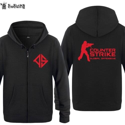 Zipper Hoodies Men Game Counter Strike CSGO Printed Mens Hoodie Fleece Long Sleeve Mans Jacket Sweatshirt Coat Skate Streetwear