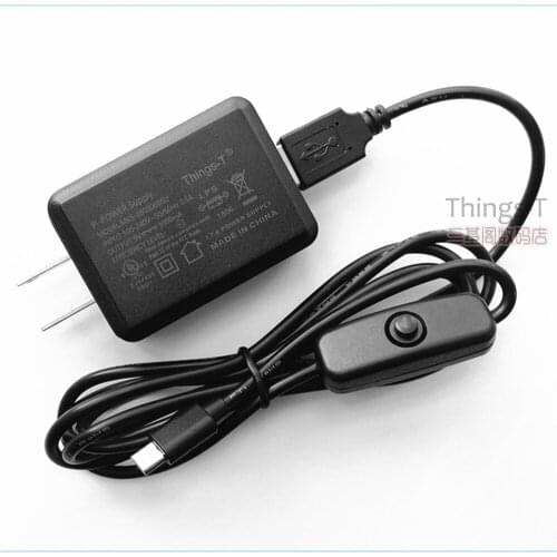 5V 3A USB charger head + switching power cord, support the full range of Raspberry Pi 4B/3B+/3B