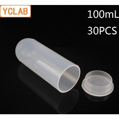 YCLAB 30PCS 100mL Centrifuge Tube EP Plastic Round Bottom with Lid no Graduation Ethylene Propylene