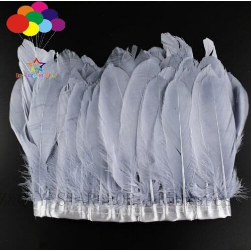 1 pack of natural 15-20CM goose feathers dyed light gray to make cloth edges DIY decorative clothing accessories craft feathers