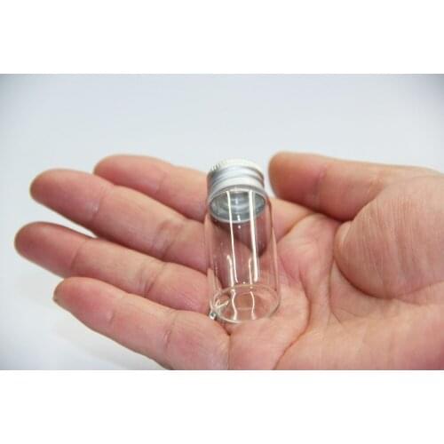 10pcs 22*50mm 10ml Mini Glass Bottles Cute Bottles Screw Aluminum Caps Pill Food Candy Empty Bottles Jars Pendants Wedding Decor