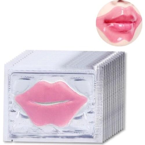 2Pcs Beauty Super Lip Plumper Pink Crystal Collagen Lip Mask Patches Moisture Essence Wrinkle Ance korean Cosmetics Skin Care