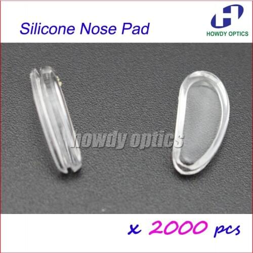 2000pcs Silicone Semicircle Melon Seeds Nose Pads Push In type 13mm Optical accessories Free Shipping