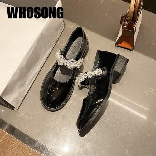 2021 Spring Women Shoes Girls Flower Platform Shoes Woman Brand Thick Heels Ladies Round Toe Shoes Female Soft Casual Shoes New