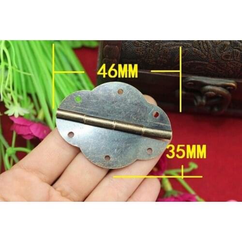 50Pcs 46 * 35MM Small oval box accessories antique hinge 6-hole lace olive hinge