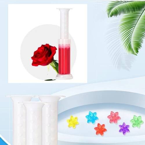 Fresh Gel Toilet Cleaning Stamps Flower Dispenser Detergent with 12 Gel
