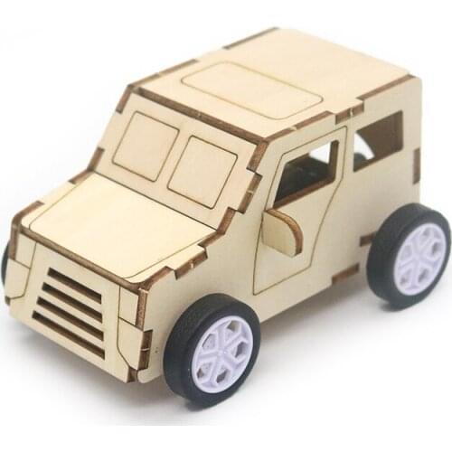 Childrens toys, primary school students, hand-made technology, small spring pull car, physical science experiment materials