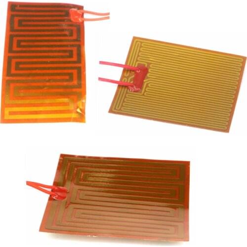 Any Sizes Custom 12V/24V DC Flexiable Eeletric Polyimide Film Heater Heating Element for Electrical Wires Oil Tank 3D Print