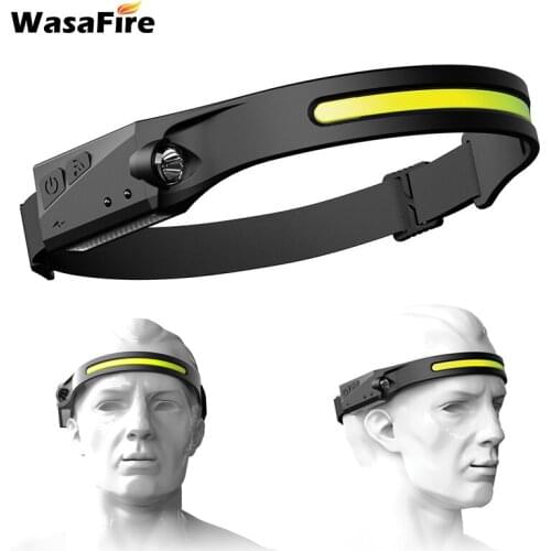 Hot Sale Style Induction Headlamp Silicone COB LED Headlight With Built-in Battery Flashlight USB Rechargeable Head Lamp Torch
