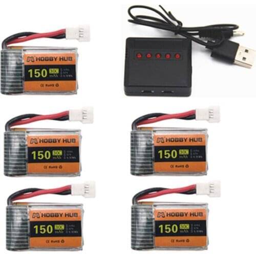 H8 Mini 3.7v 150mah 30C Lipo battery For H2 H8 H48 U207 RC Quadcopter Spare parts 3.7v Battery charger set for H8