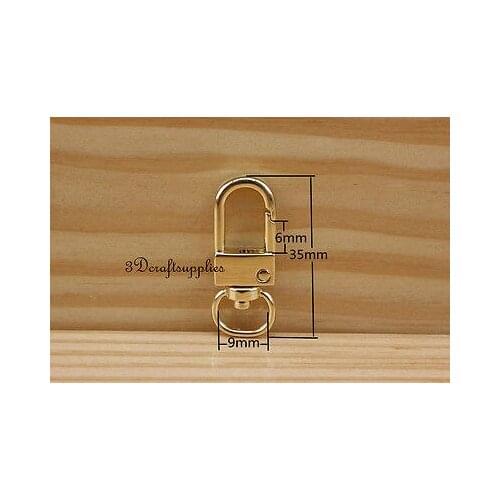 Lobster Clasps Clips Claw purse hooks Swivel snap hook light gold 9 mm 8pcs CF26