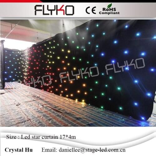 China 17m*4m Led Star Cloth , DMX Star cloth , Sound Activated , Led Star Curtain DJ Backdrops
