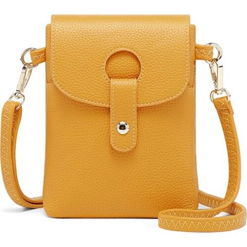 New Fashion Multifunctional Women PU Purse Large Capacity Crossbody Mobile Phone Wallet Mini Rectangle Shoulder Messenger Bag