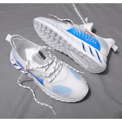 Mens Vulcanized Shoes Sneakers Fashion Breathable Outdoor Sports Casual Shoes Light Summer Comfortable Flying Weaving