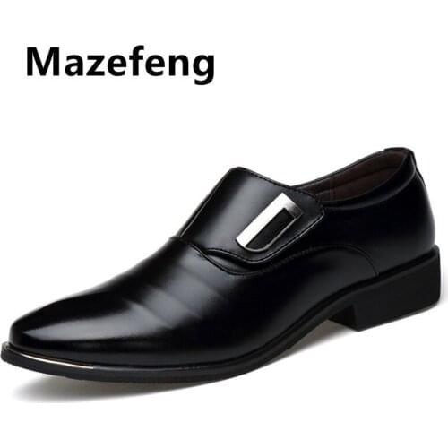 Mazefeng Brand 2020 Mens Shoes Spring Leisure Fashion Shoes Dress Shoes Mens British Korean Version Pointed Shoes Size 38-48