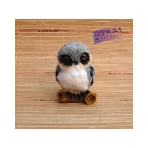 Cute simulation owl toy polyethylene&fur small gray owl model gift about 7x7x10.5cm 2145