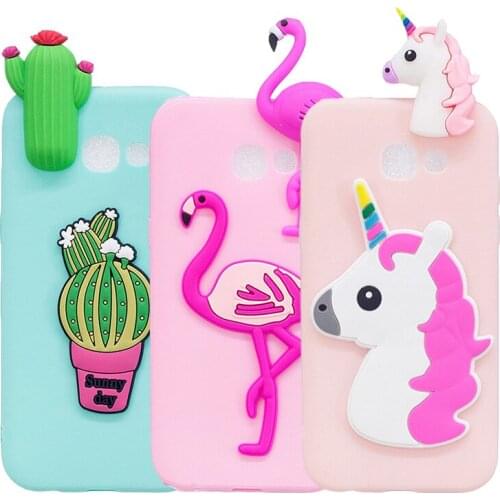Cute 3D Cartoon Unicorn For Samsung S9 S8 Plus S7 S6 Edge A3 A5 A7 J3 J5 J7 2016 2017 Soft TPU Silicon Back Phone Cover Capa