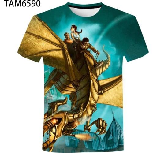 Rick Riordan Fashion Versatile Mens And Womens 3D Printed T-Shirt Harajuku Ins Style Short Sleeve Childrens Street Style Cool