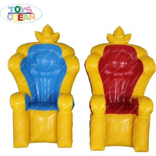 PVC Inflatable Crown Chair, Inflatable Princess Chair Inflatable Queen Throne Crown Sofa Chair Birthday Party Chair
