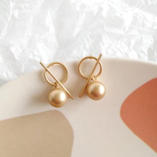 New Hot Fashion Korean Design Gold Color Metal Ball Long Tassel Drop Earrings for Women Birthday Party Jewelry
