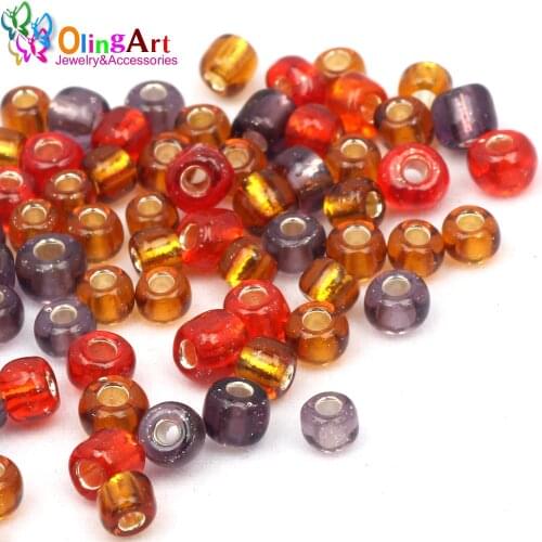 OlingArt 2019 New 4MM mixed multicolor 45g/lot Glass Seed beads 580pcs Spacer Bead women DIY jewelry making
