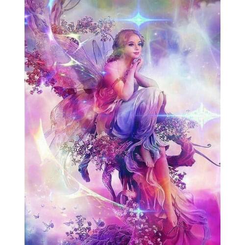 Full 5d diy diamond painting angel girl new arrival diamond cross stitch elf wall sticker 3d embroidery decoration kit gift