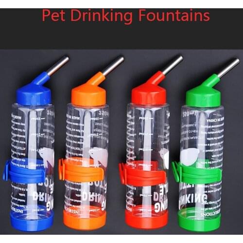 Portable 250ML Pet Drink Stainless bead design Steel Automatic Water Fountain Bottle Rabbit Hamster Pet supplies поилка для коше