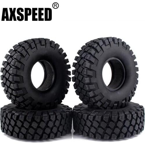 AXSPEED 1.9inch Rubber Tires 114mm OD Tyres with Foam for Axial SCX10 D90 1/10 RC Rock Crawler Car Wheels Rims Upgrade Parts