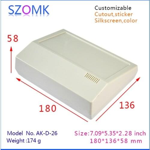 2015 new plastic box electronics outlet enclosure (1 pcs) 180*136*58mm plastic desk-top enclosure, szomk electrical boxes
