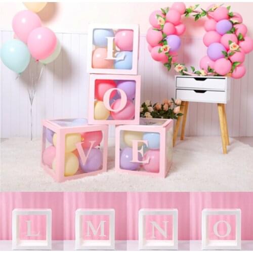 DIY Macaron Balloon Alphabet Transparent Packing Box For Wedding Props Birthday Party Decorations Kids Gift Baby Shower Supplies