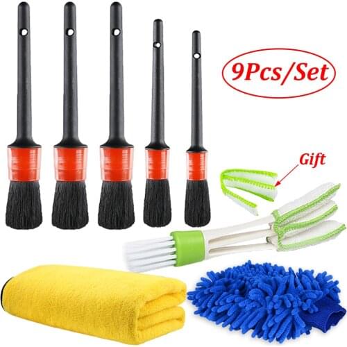 Car Cleaning Brushes Detailing Brush Set Dirt Dust Clean Brush Microfiber Towel for Motorcycle Air Vents Cleaning Car Wash Tool