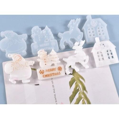 DIY Christmas Listed Pendant Silicone Mould Crafts Jewelry Decorations Making Tool Crystal Epoxy Resin Mold