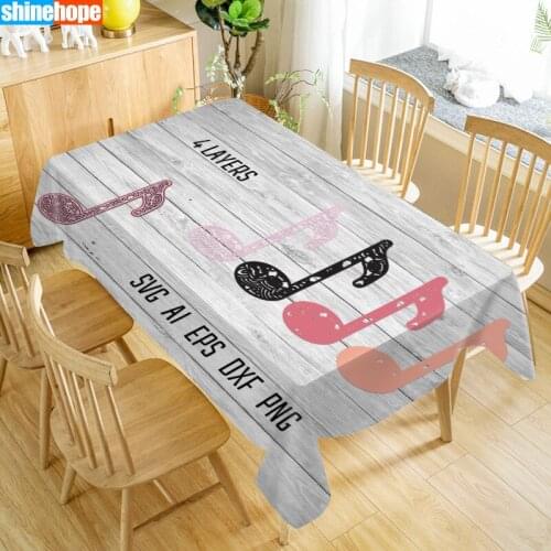 Music Art Table Cloth Oxford Print Waterproof Oilproof Home Rectangular Party Table Cover 100X140cm/140X250cm