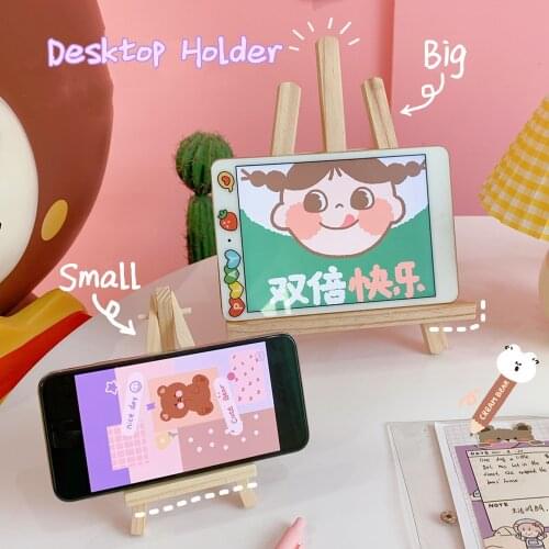Foldable Desktop Wooden Tablet Holder Phone Bracket For iPad Mobile Phone Tablet PC Stand Holder Book Holder Mini Easel