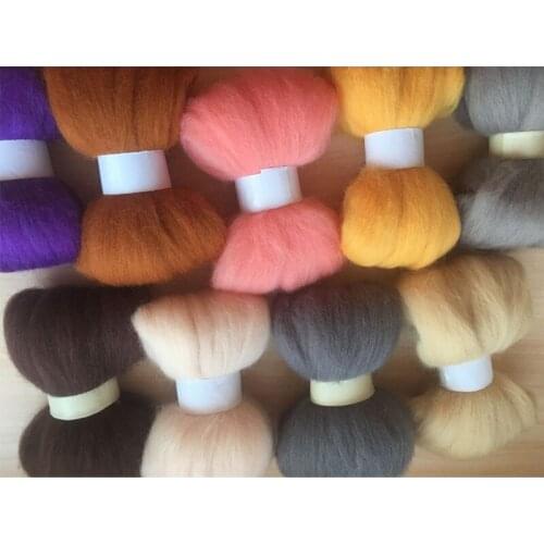WFPFBEC wool for felting 90g 9colors 10g/color wool roving fiber needle felt set
