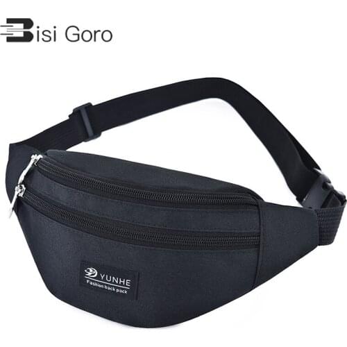 Bisi Goro Outdoor Fanny Pack Oxford Unisex Belt Waist Bags Waterproof Wear-resistant Sports Phone Banana Bag Chest Bag Women