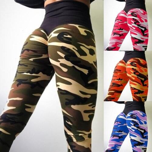 Autumn and winter explosion models European and American womens high waist camouflage printed leggings