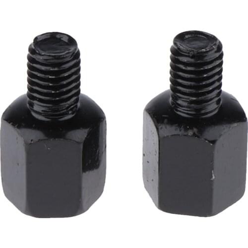 1 Pair Black Right Left Thread Adapter Wing Mirror Adapter RH 8mm - RH 8mm Bolt Rear View For Yamaha Motorcycle