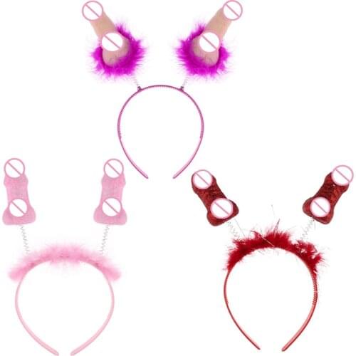 1Pc Novelty Bride Penis Shaped Crown Tiara Headband Hairwear Hairband Bezel for Girls Bachelorette Hen Party Decor Accessorie