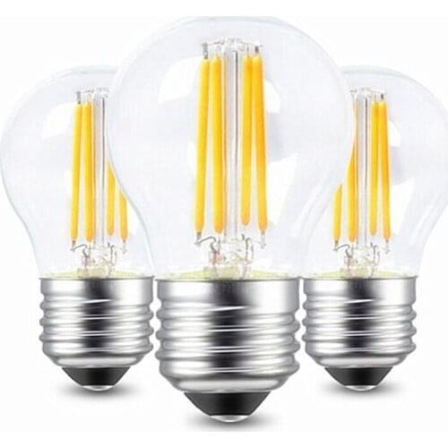 10X E27 Filament LED Light Bulb 4W 8W 12W 16W Incandescent Lamp G45 Edison Globe ball light Replacement Clear Energy Glass Light