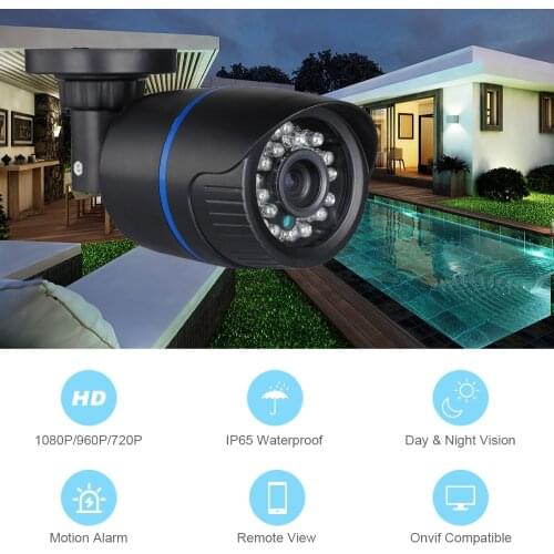 1920 x 1080P 2.0MP with POE IR Waterproof Aluminum Metal Outdoor CCTV Camera ONVIF/Night Vision P2P IP Security Cam with IR-Cut