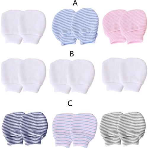 3 Pair Simple Cute Baby Knit Gloves Newborn Anti-eat Hand Anti-Grab Glove Mitten 54DA